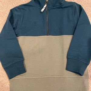 Blue and Beige Half-Zip Pullover